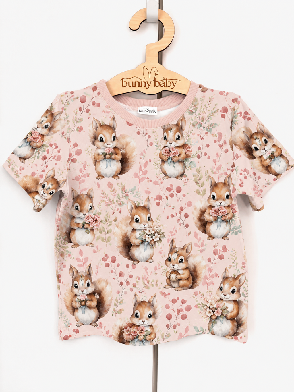 T-shirt dziewczęcy w urocze wiewiórki