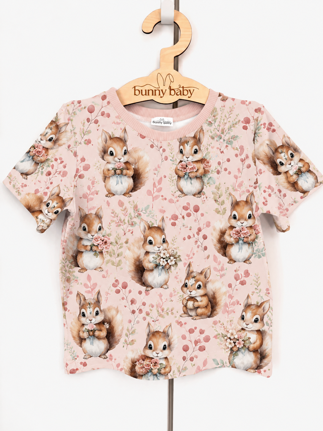 T-shirt dziewczęcy w urocze wiewiórki