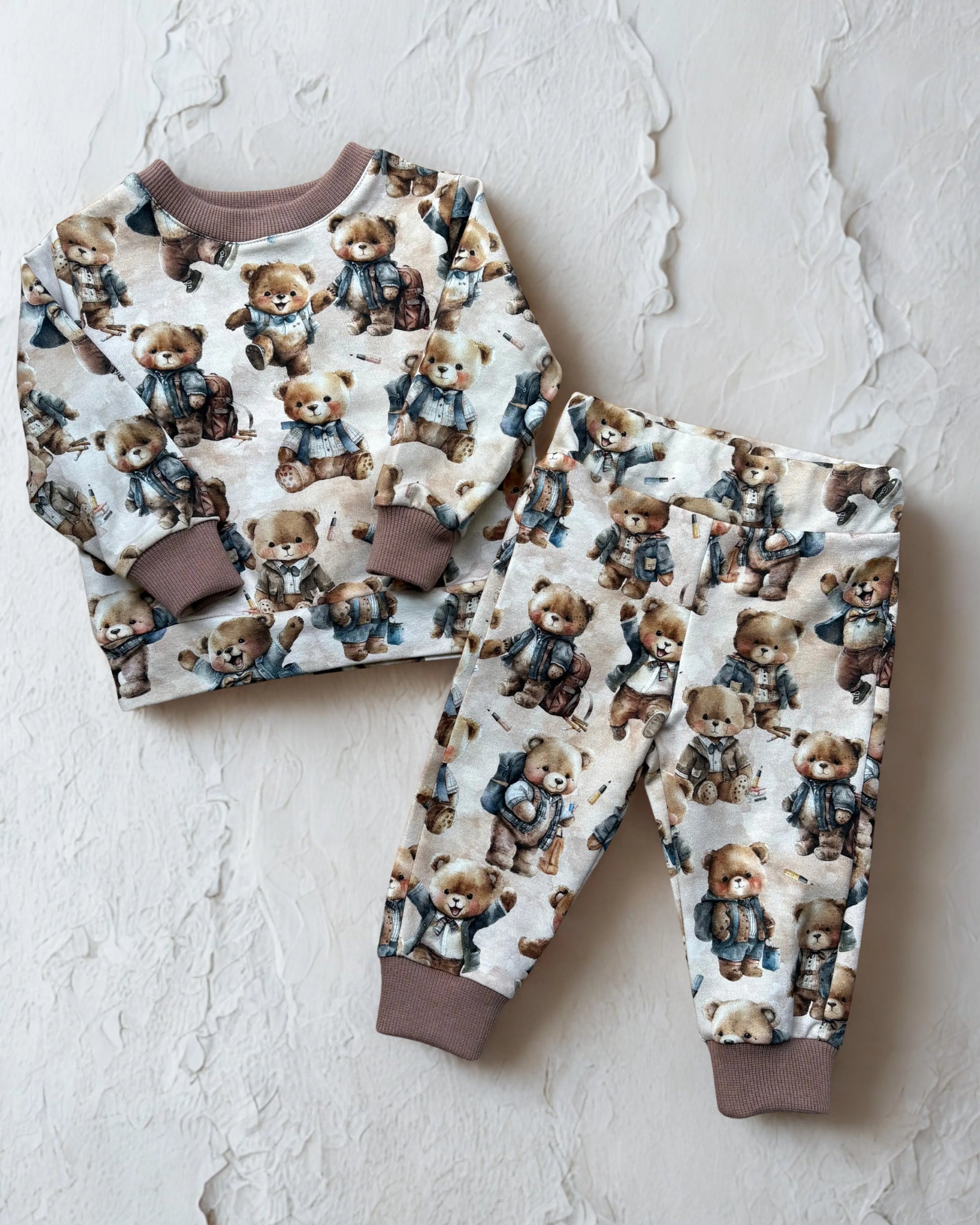 Komplet dresowy w misie w odcieniach brązu - Bunny Baby