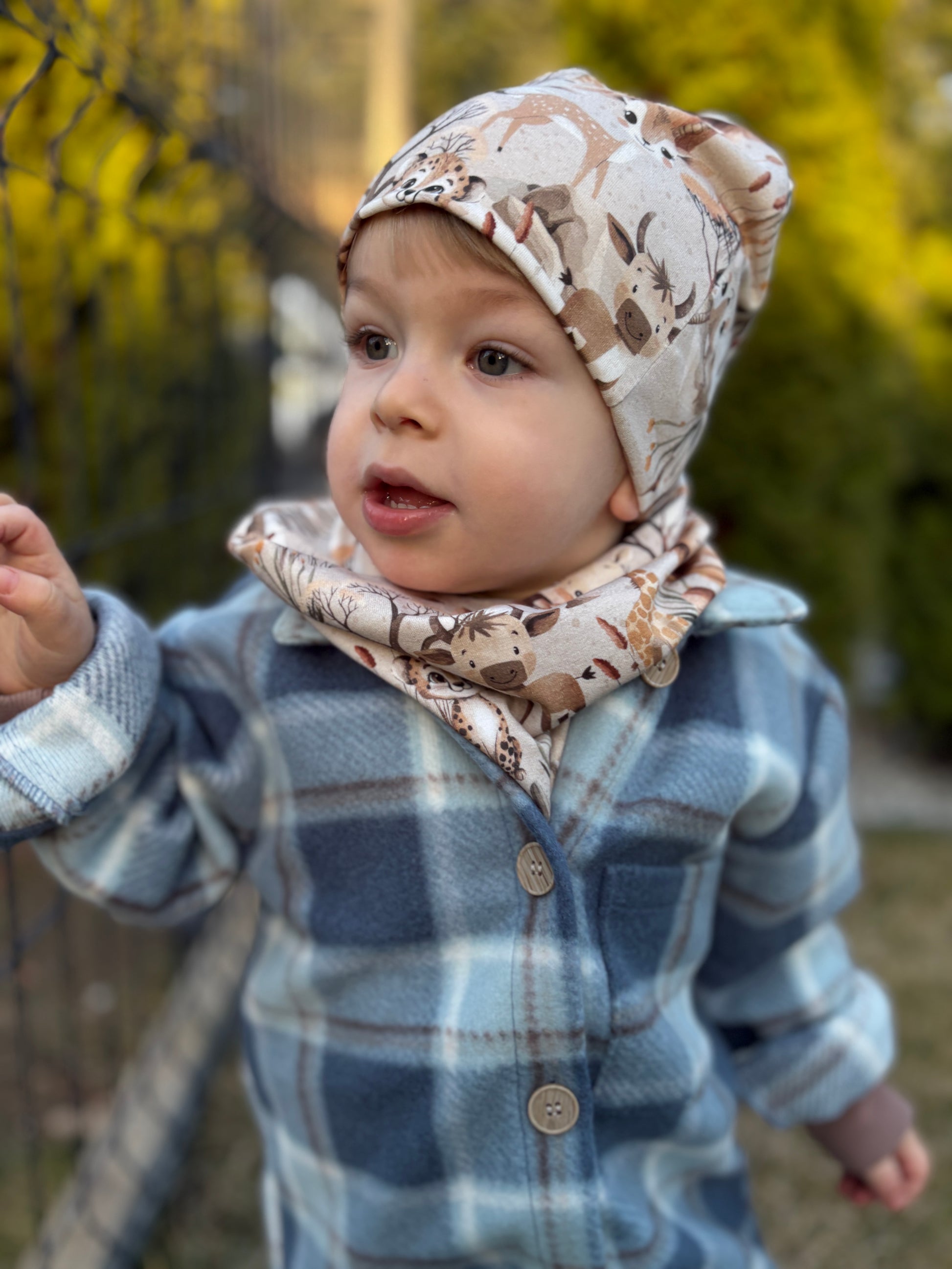 Komplet wiosenny czapka plus komin