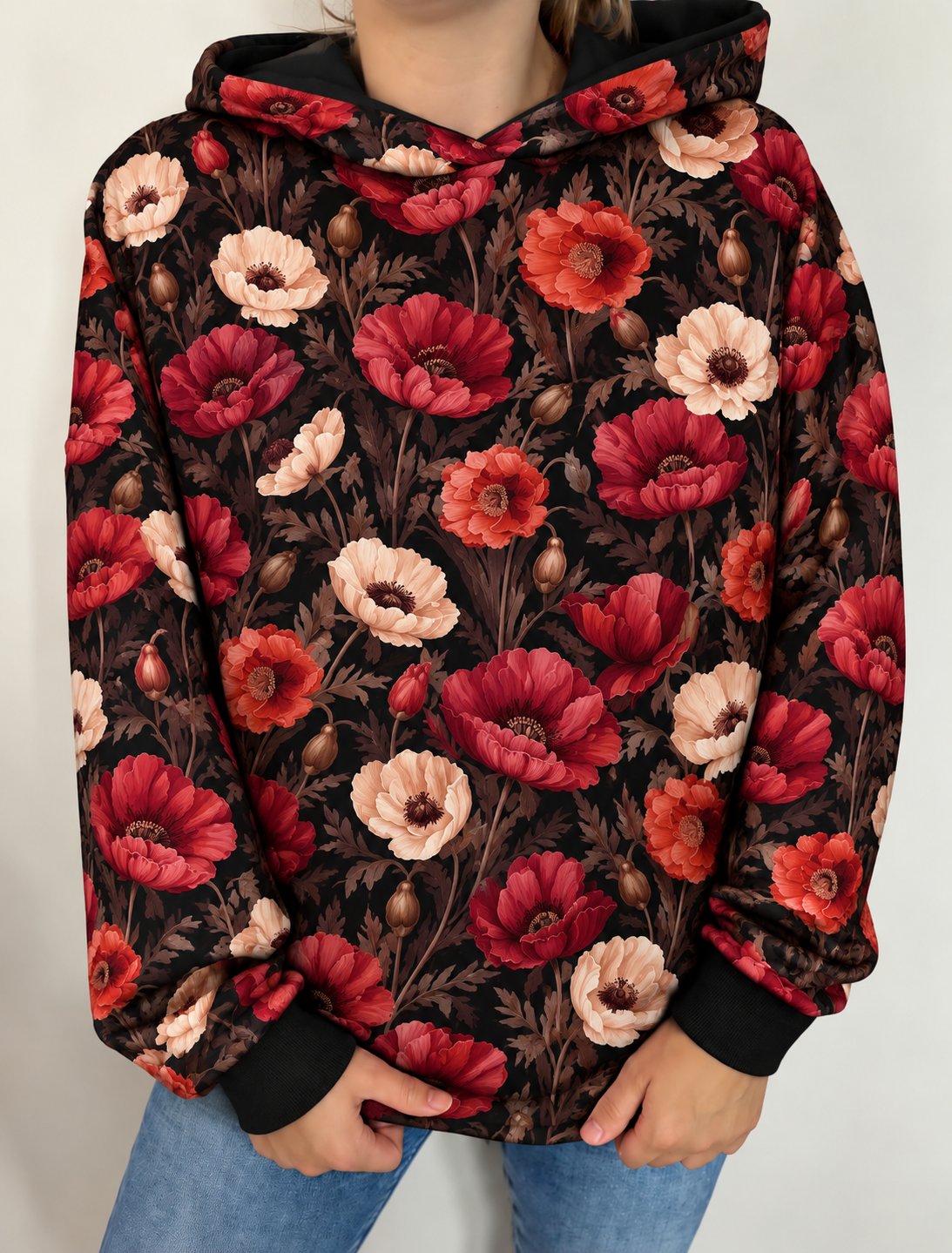 Damska bluza z kapturem w maki