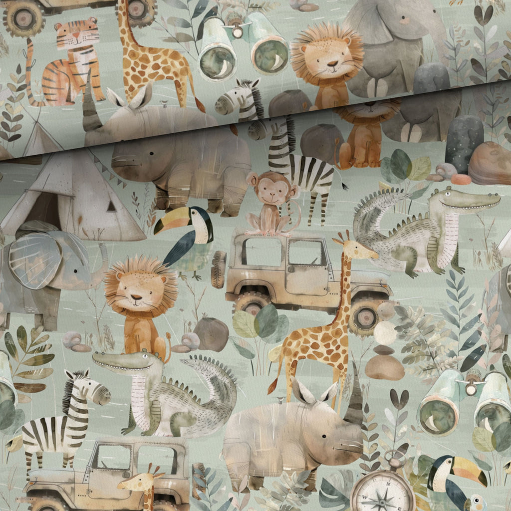 T-shirt zielone safari