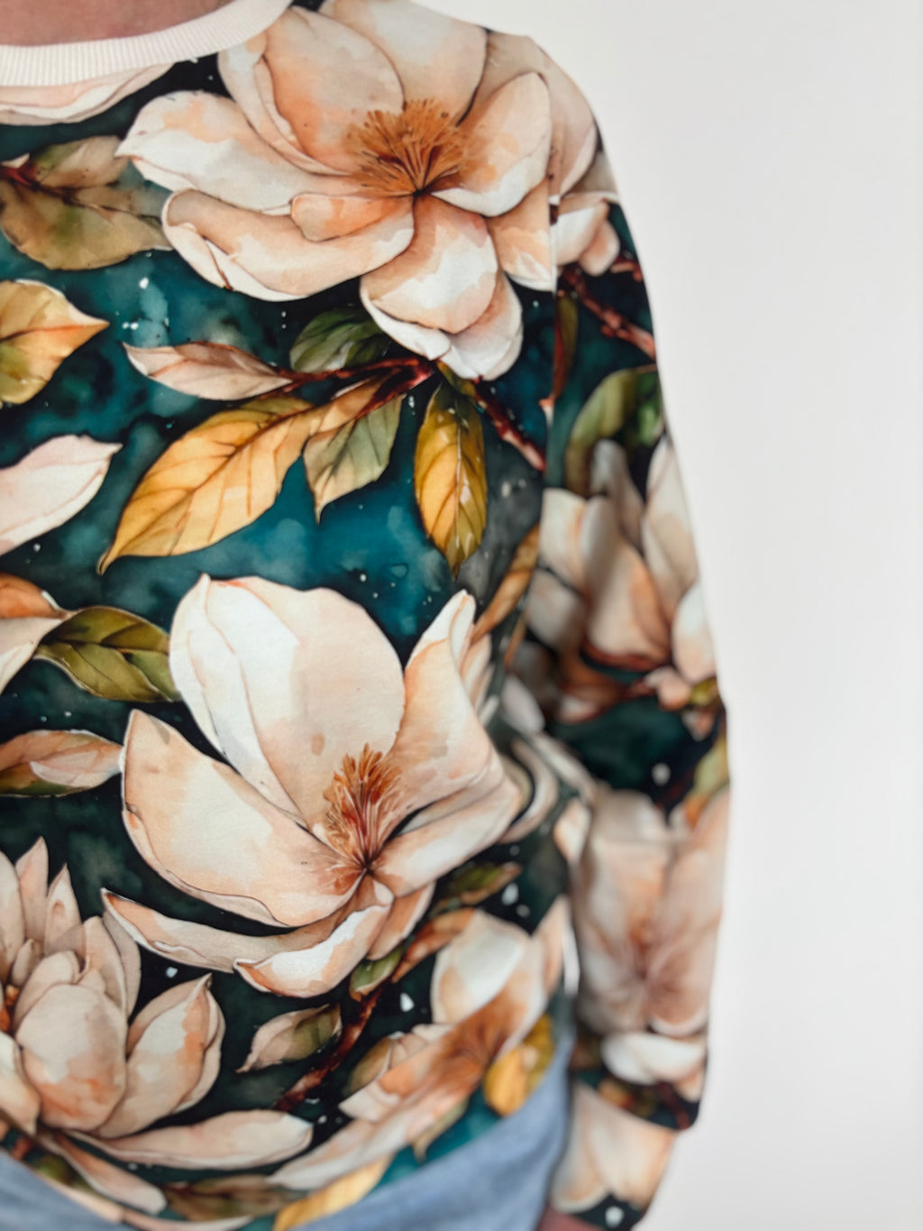 Damska bluza zielona w kwiaty