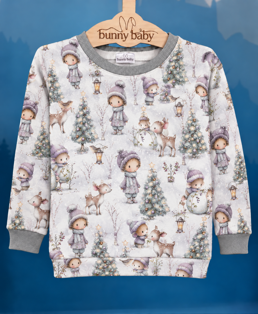 Bluza srebrna w śnieżynki