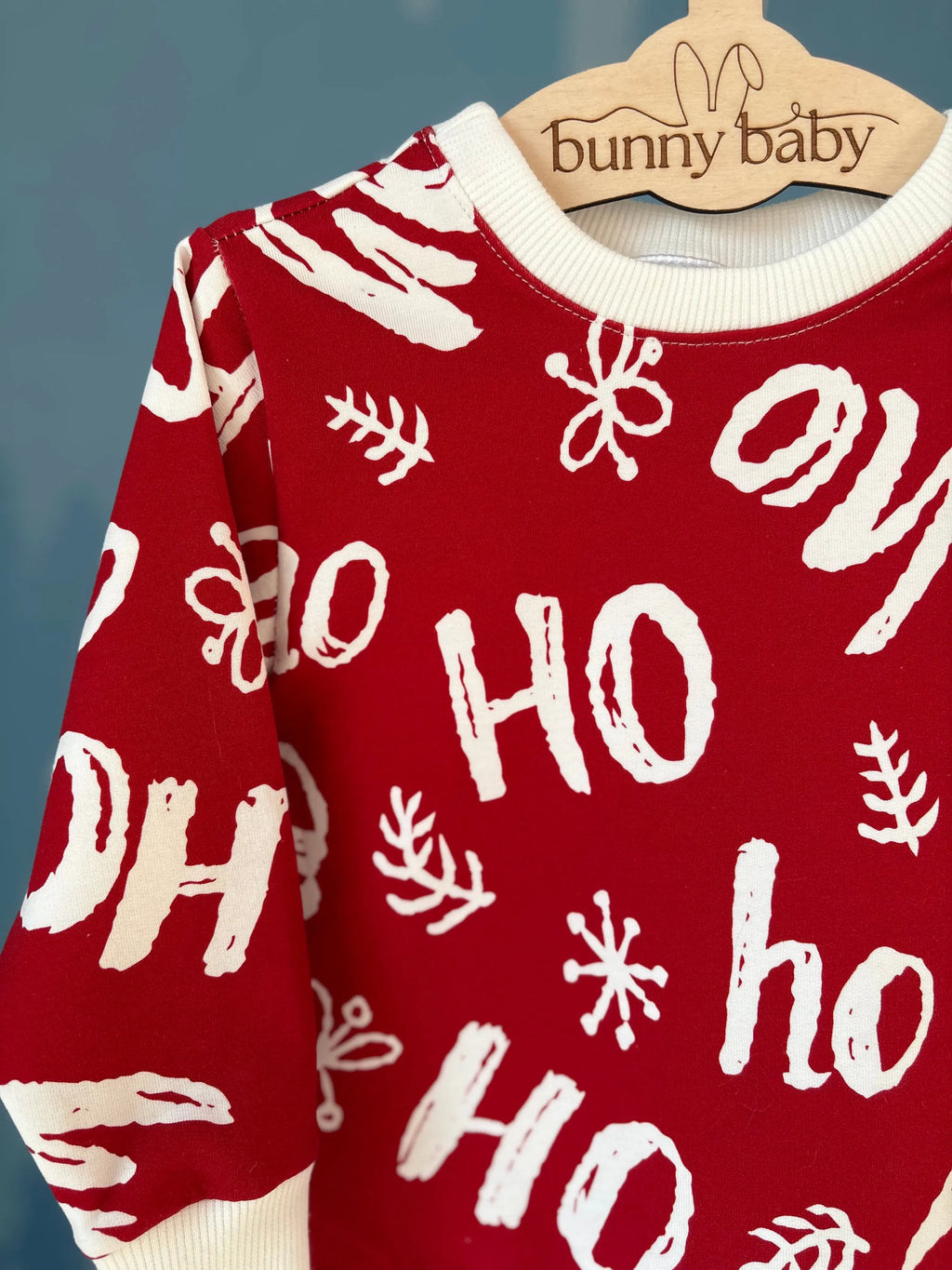 Czerwona bluza świąteczna hohoho - Bunny Baby
