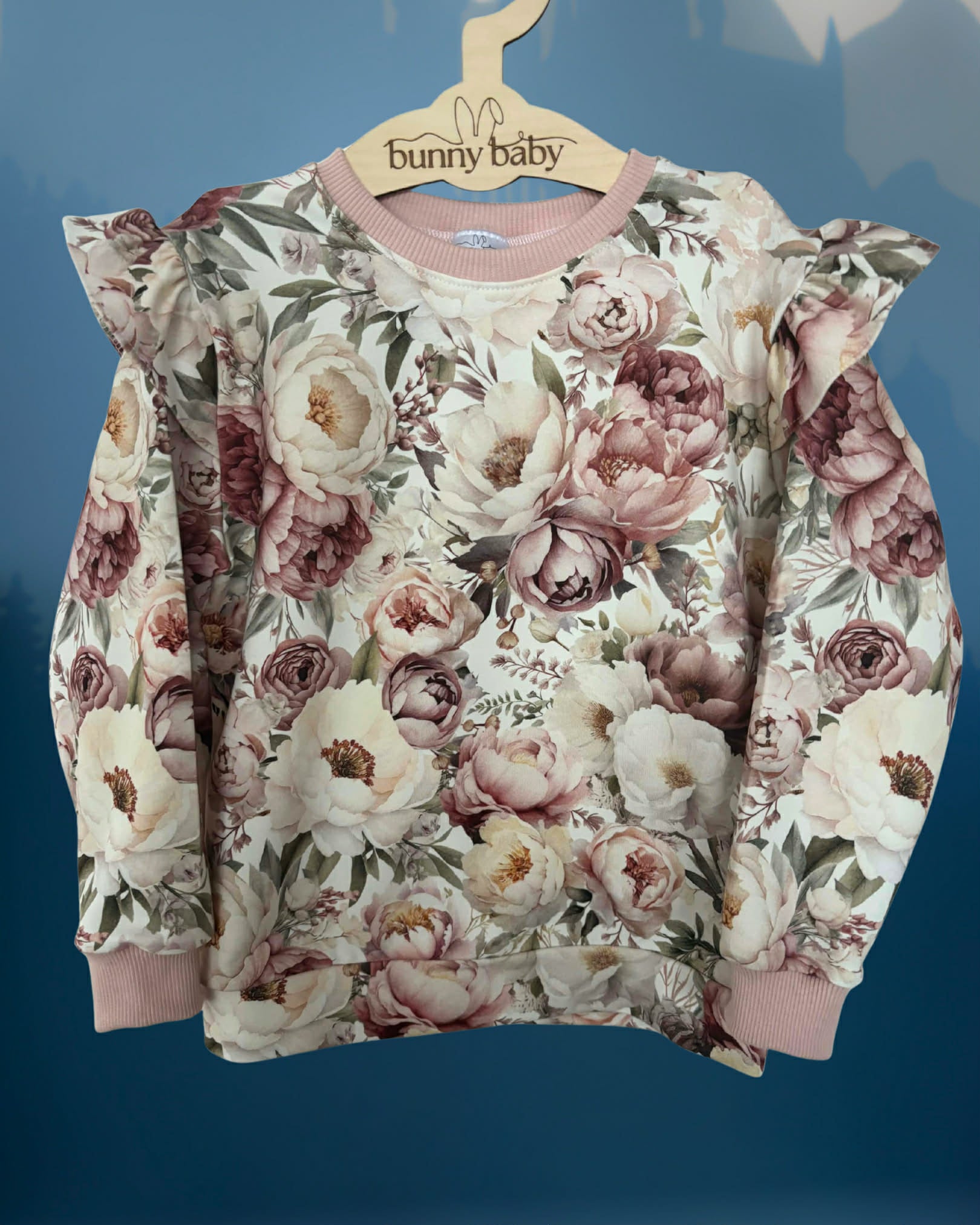 Bluza w piwonie z falbanką