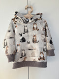 Bluza z kapturem w koty w odcieniach szarości