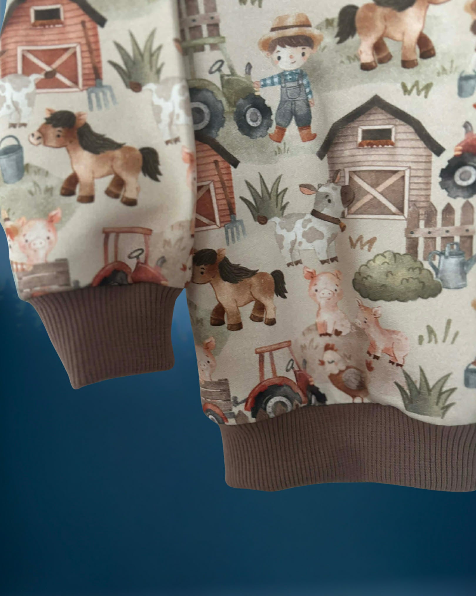 Bluza farma z brązowymi ściągaczami