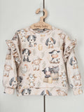 Bluza oversize z falbanką zwierzątka