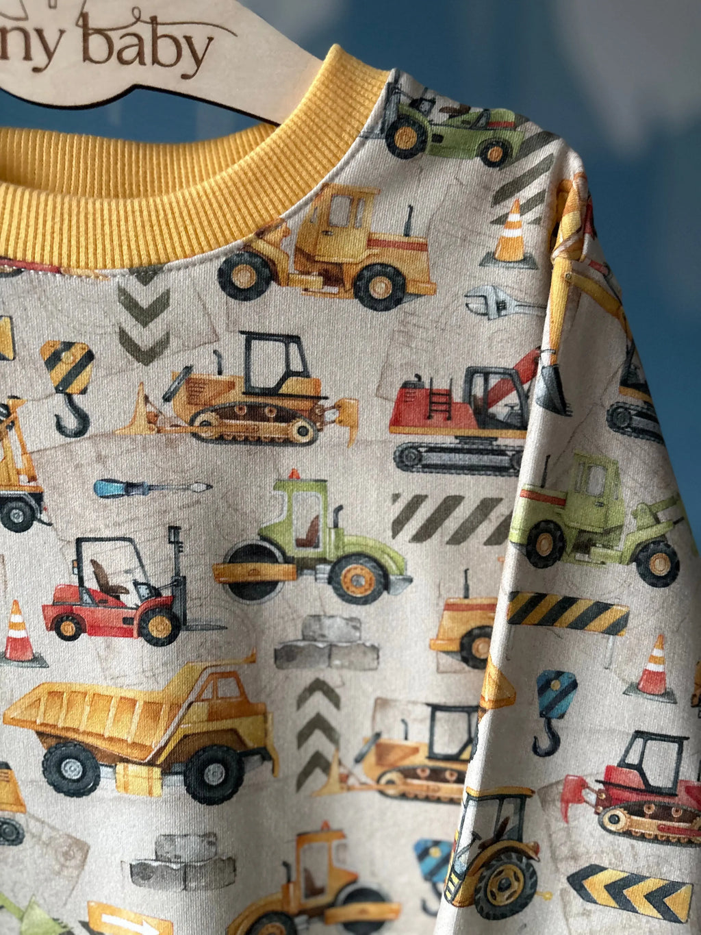 Bluza w koparki z żółtym ściągaczem - Bunny Baby