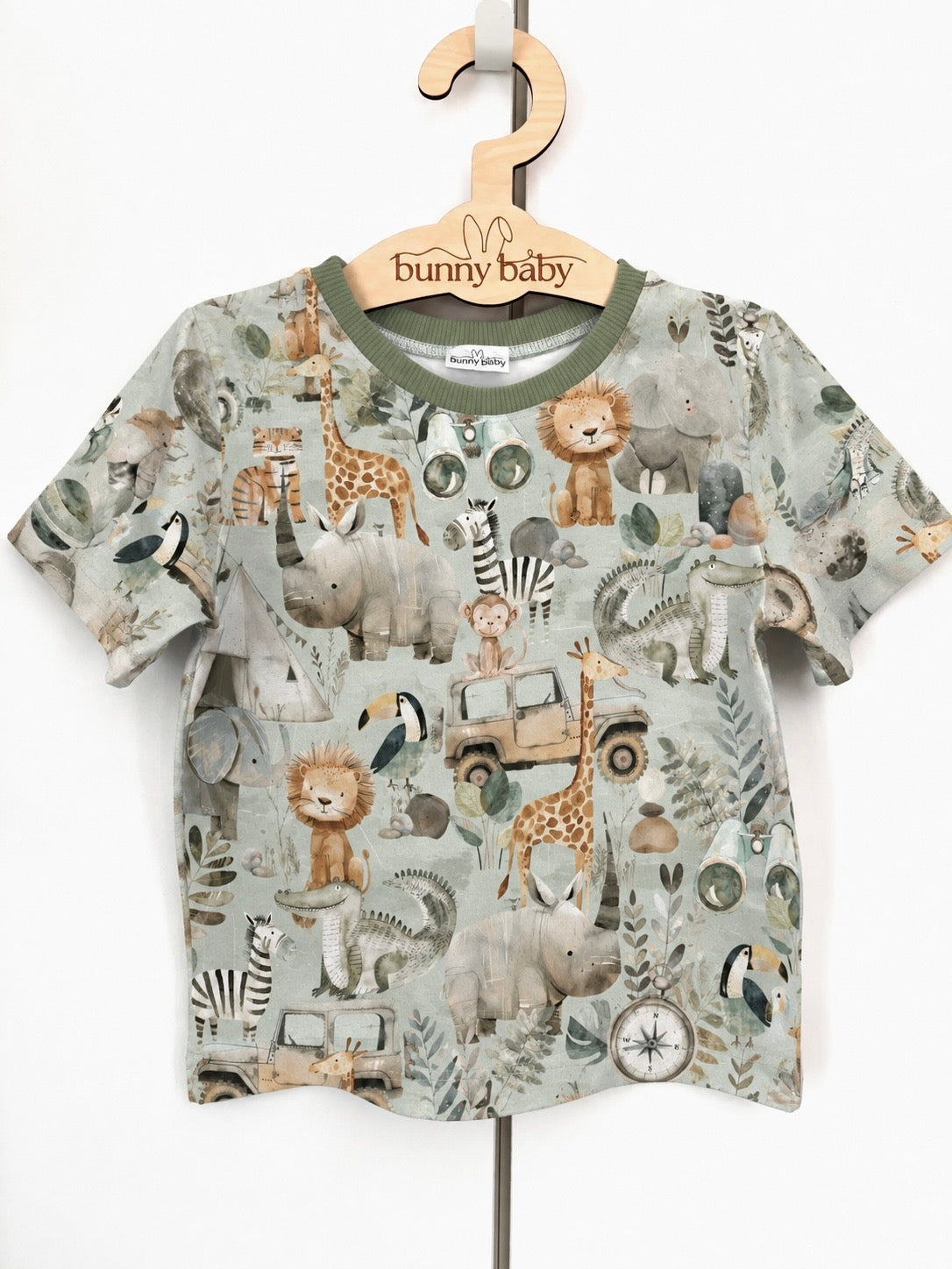 T-shirt zielone safari