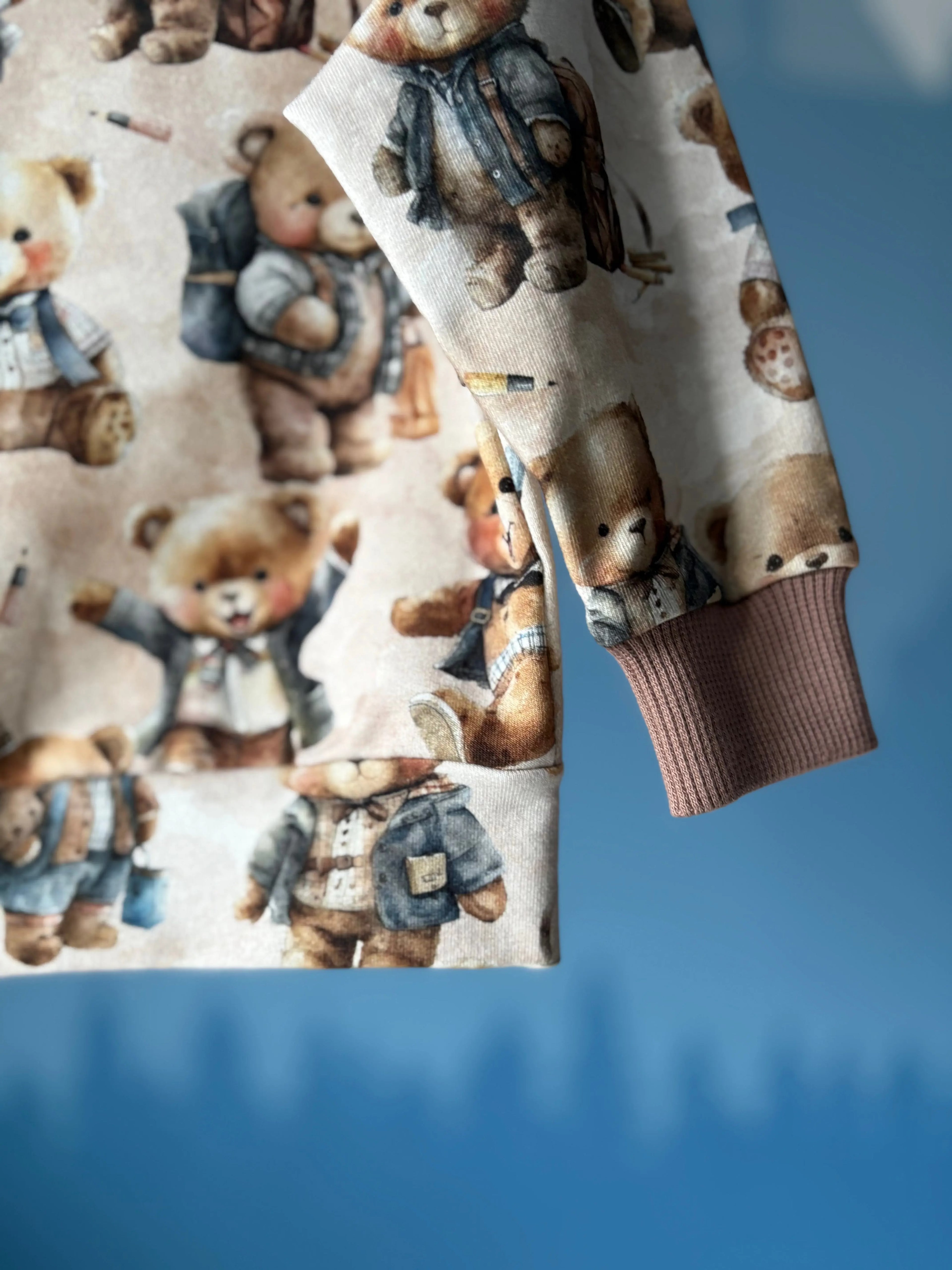 Bluza w misie z brązowymi ściągaczami - Bunny Baby