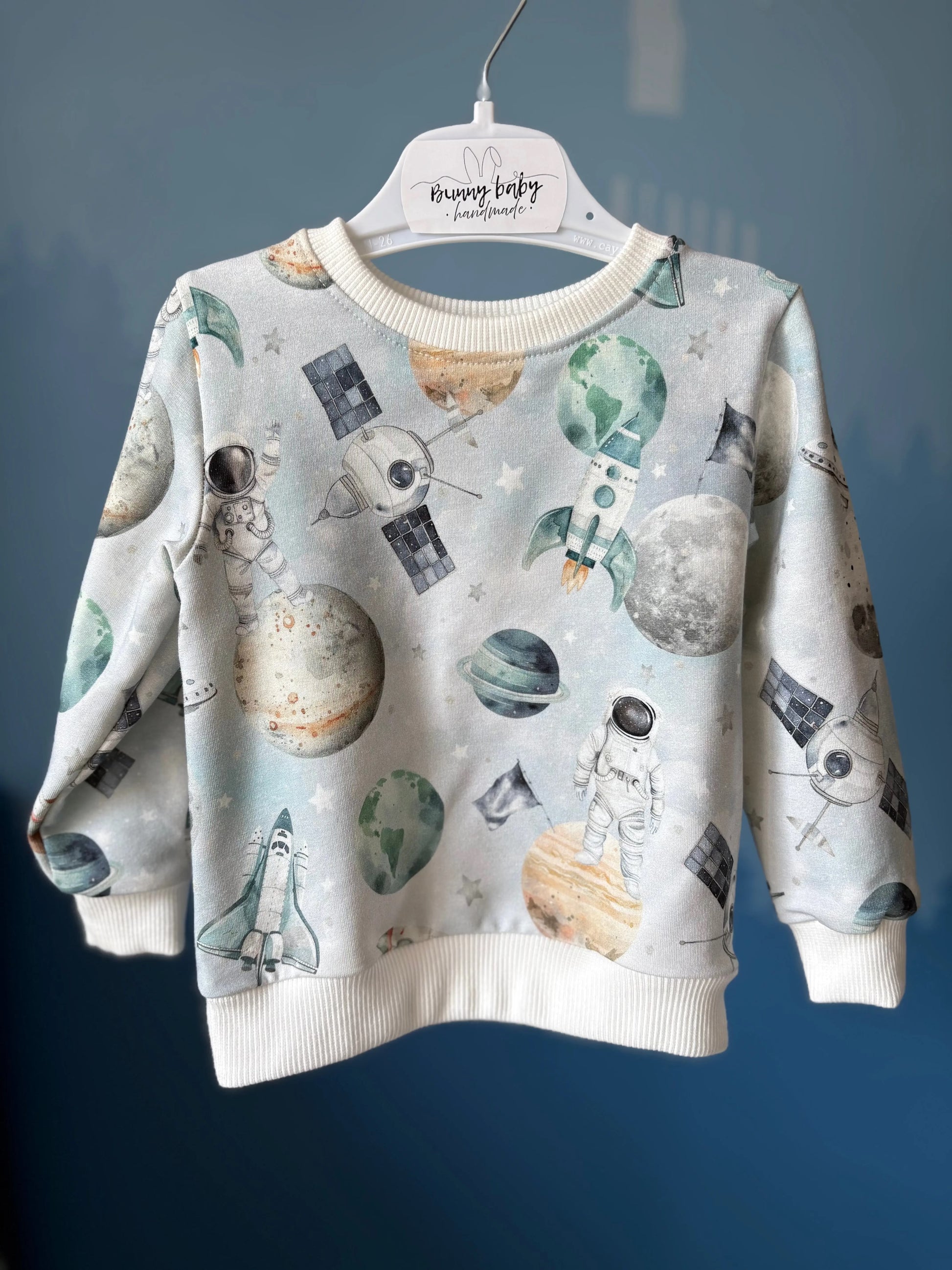 Bluza w kosmos w odcieniach błękitu - Bunny Baby