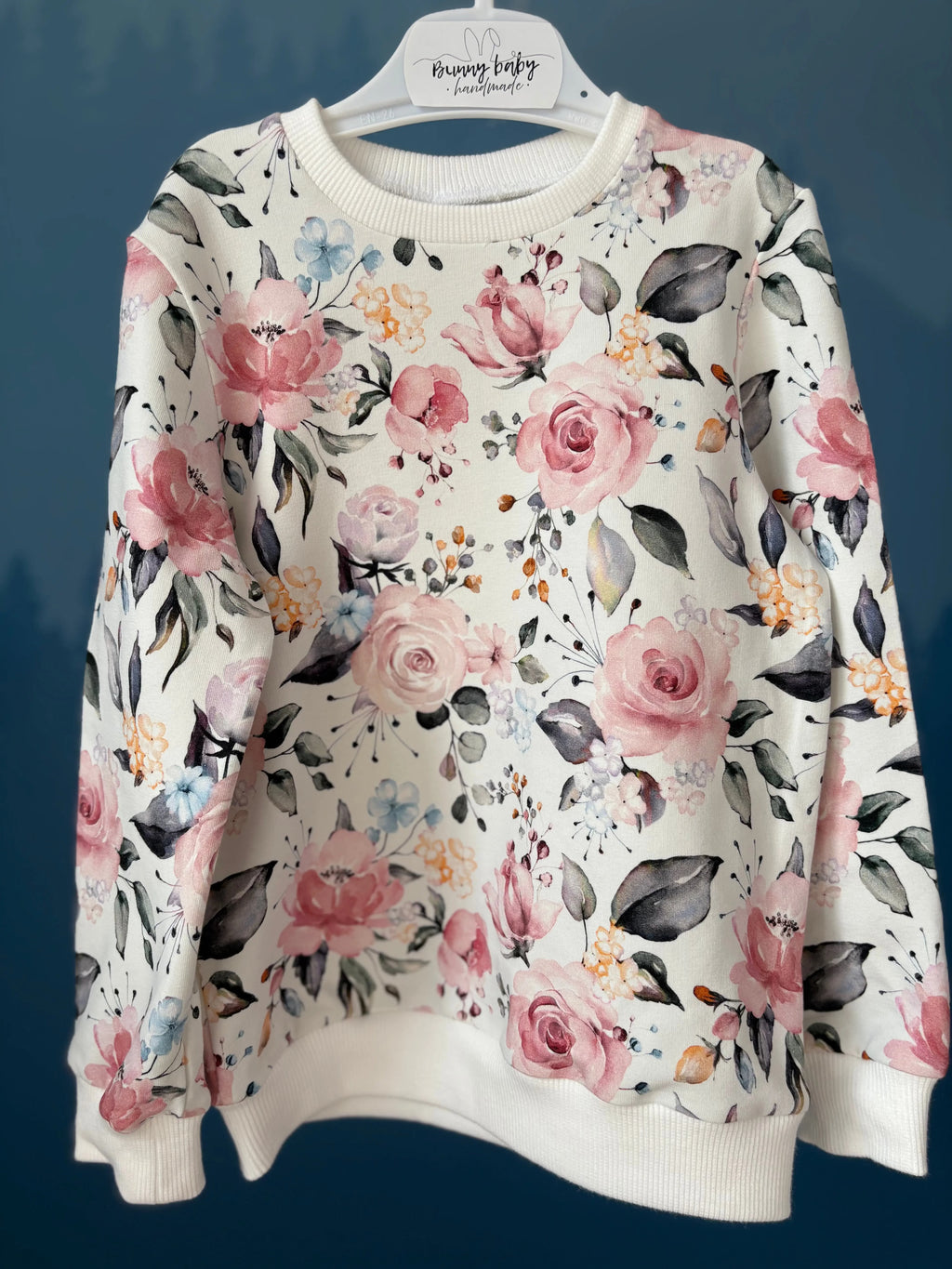 Biała bluza w różyczki - Bunny Baby