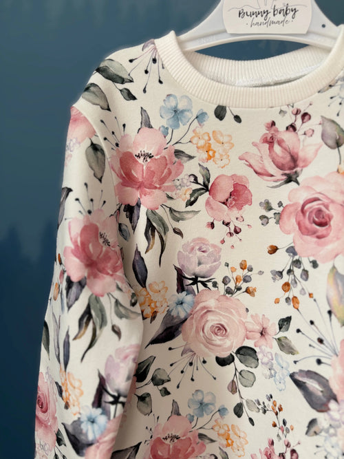 Biała bluza w różyczki - Bunny Baby